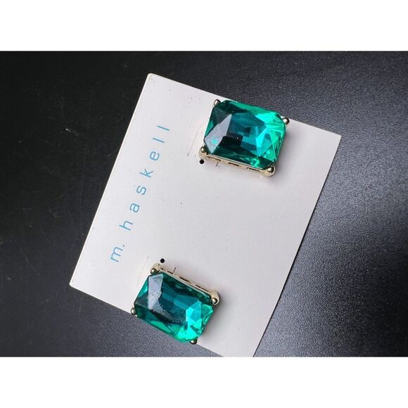 M. Haskell Teal Gem Earrings - Picture 5 of 5